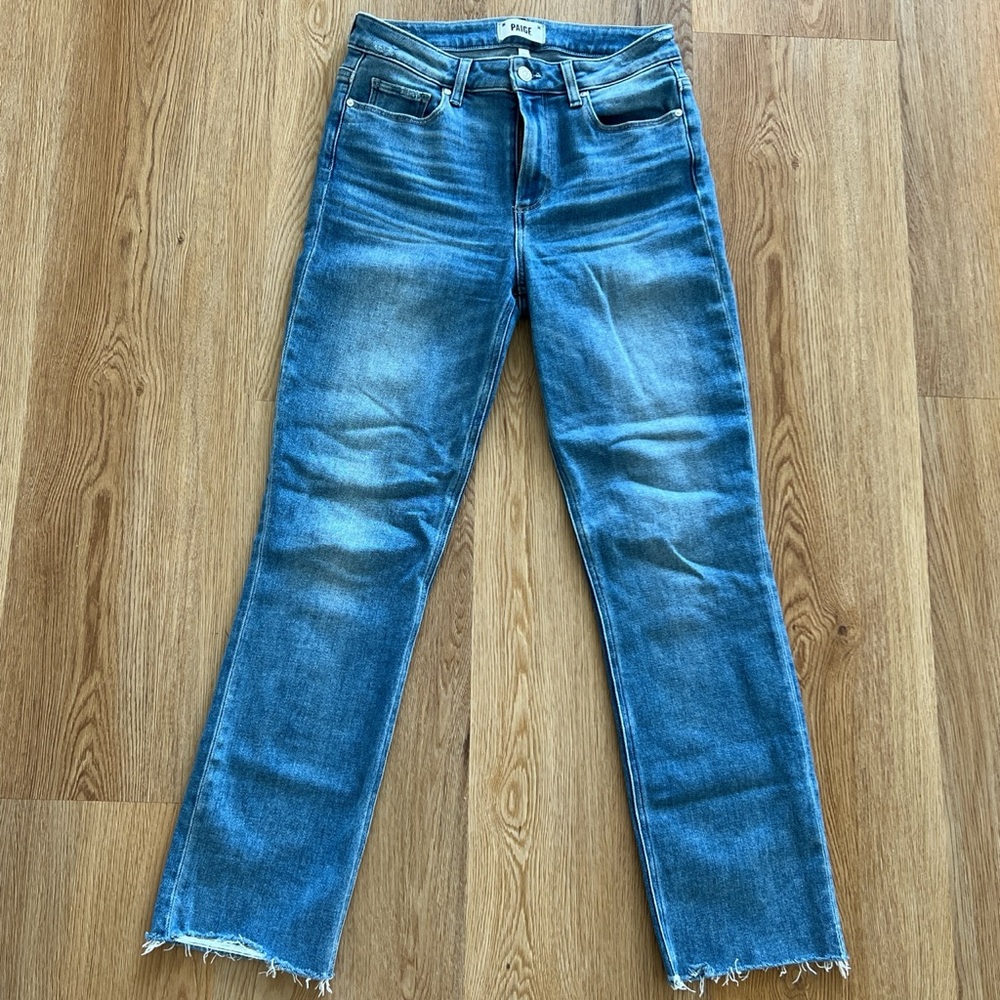 PAIGE Cindy High Rise Ankle Straight Jeans